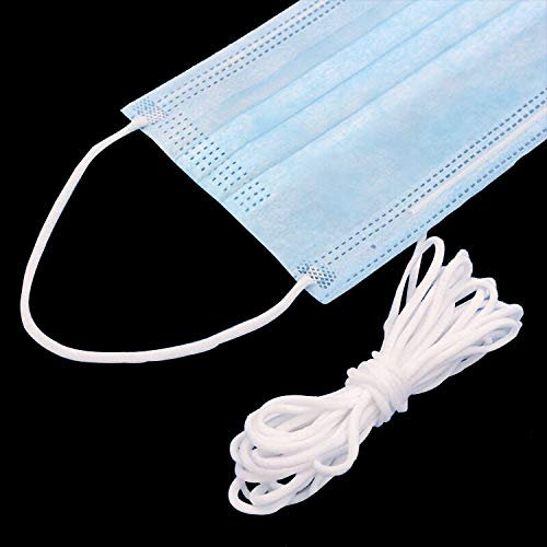 Trimming Shop Cordoncino elastico bianco da 3 mm per cucito, lungo 10 m, morbido e confortevole, sottile, filo elastico per gioielli, collane, parrucche, fai da te e artigianato