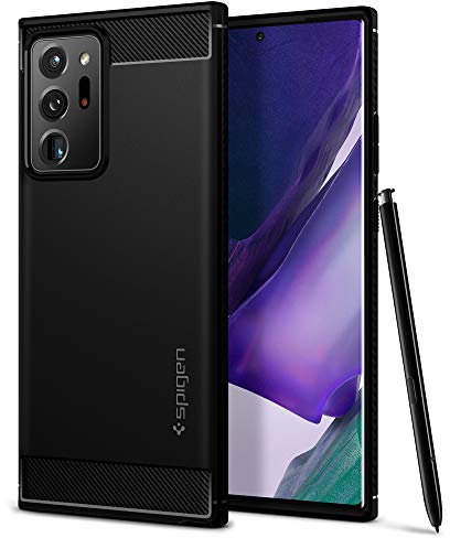 Spigen Rugged Armor Hülle Kompatibel mit Samsung Galaxy Note 20 Ultra -Matte Black