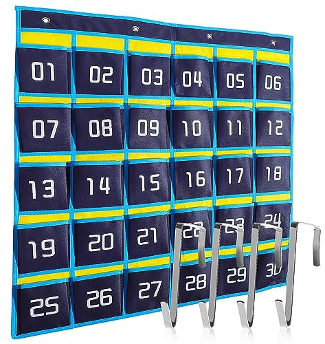 SOLUSTRE 30 Nummerierte Taschen Klassenzimmer-Organizer-Tasche Handy-Taschen Diagramm-Organizer Hängende Aufbewahrungstasche Mit Haken