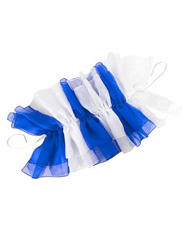 Deiters Halskrause aus Tüll weiß/blau