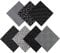 Jukway 7 Stück Baumwollstoff 50 x 50 cm Quadrate Patchwork Stoffe zum Nähen Quilten DIY Dekoration Basteln Handwerken, Reine Baumwolle Stoff Bedruckte Verschiedene Muster Stoffpakete (Schwarz)