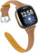 Gimart UK Lederarmband kompatibel für Fitbit Versa 3/Fit bit Sense, Damen Herren Slim Echtes Leder Sport Band Ersatz Uhrenarmband Armband für Versa 3 Fitness Smart Watch Klein Groß (Kaffee)