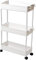 Carro de Cocina Estrecho Alto con Ruedas. Carrito Auxiliar Organizador verdulero. Almacenaje Vertical cajones de plástico. 3 Niveles, Blanco.