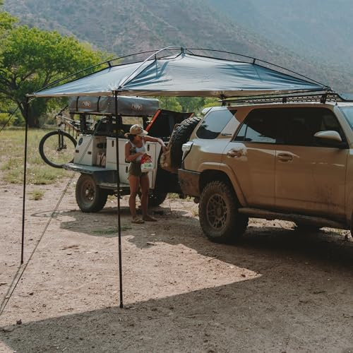 MoonShade Tragbare Fahrzeugmarkise, große 2,9 x 2,1 m Schattenabdeckung, leicht, langlebig, geeignet für LKW, SUVs, Vans, Camper und mehr (Shadow Blue)
