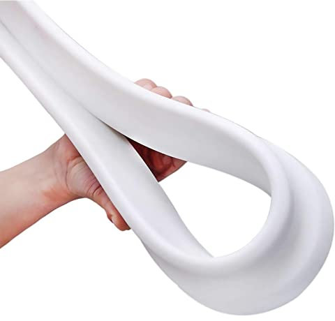 Silikonstreifen Duschwand Duschwand Dichtung Badewanne Duschschwelle Selbstklebend Silikon Nassraum-Badezimmer-Bodendichtung Für Nass- Und Trockentrennung (Color : Weiß, Size : 200CM/78inch)