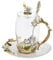 LANTREE Mother's Day Glass Coffee Mug Flower Teacup with Spoon Birthday for Women Friends Wedding (350ml Jasmine)