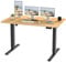 FlexiSpot Höhenverstellbarer Schreibtisch mit 2 Motoren & 25MM einteiliger Tischplatte,ergonomischer Bürotisch - 140 x 80 cm Ahorn, schwarzes Gestell