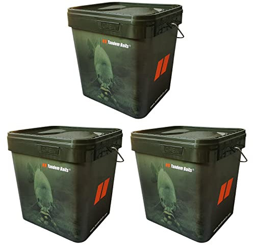 Tandem Baits Angeleimer Angel Zubehör Karpfenköder Angelköder Eimer Behälter 3-er Set 17 L