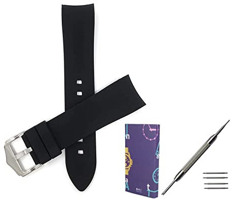 LSLHNMG Silikon Uhrenarmbänder Gebogene Enden Armband Ersatz Band Uhrenarmband Gummi Langlebig Leichte Frauen Männer