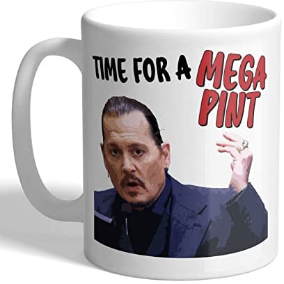 I Love Mugs - Time for A Mega Pint - Johnny Depp Fan Mug, Ceramic, 11fl.oz.