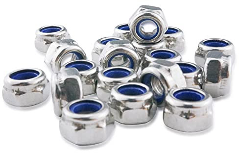 M6 Nyloc Nuts, 6mm Locking Nuts, MeHurr (Pack of 20) A2 304 Stainless Steel Hex Nut, Nylon Insert Lock Nut, Self-Locking for Bolts & Screws, DIN 985
