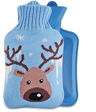 1.8L Hot Water Bottle with Cover - Cute Hot Water Bag for Pain Relief, Neck and Shoulders, Feet Warmer, Menstrual Cramps, Hot and Cold Therapy - Cartoon owl Pattern