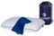 Reisekissen aus Memory Foam | entlastet Kopf, Halswirbelsäule & Nacken | Schlafkissen für Reisen im Auto, Flugzeug, Zug, Hotel & Camping gegen Nackenschmerzen 40x25x10 cm (Blauer Bezug)
