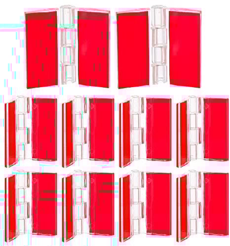 Prasacco 12 Stück Klar Acryl Scharniere, Klein Transparent Kunststoff Scharniere Selbstklebend Klavierscharnier für Waschtische, Klaviere, Schränke, Schubladen, Möbel, DIY-Display-Ständer (3.5 x 3cm)