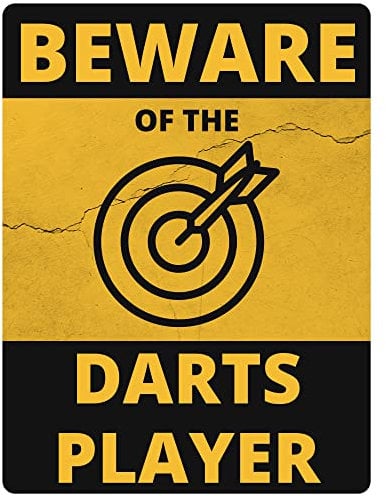 Beware of the Darts Player Funny Metal Wall Sign Art Plaque Gift Present 15x20cm