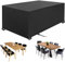 Funda Para Muebles de JardíN, Fundas Protectora Para Conjuntos de Muebles, Anti Viento Anti Uv Para Mesas Sillas Sofás Exterior, Funda Mesa Jardin Cuadrada (Negro, 180*120*74cm 420D)