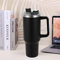 miuline 40OZ Travel Tumbler with Straw Lid and Handle, Double Wall Vacuum Insulated Coffee Mug Stainless Steel Coffee Cup for Work Gym Travel, BPA Free (Black)