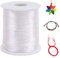 LEREATI Nylon Cord 2mm x 100m, Satin Cord Nylon String Macrame Cord, Coloured Beading Thread String for Making Bracelet, Necklace, Chinese Knot, Jewellery (White)
