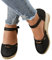 Sandales d'été compensées pour femme, tendance et polyvalentes, en lin tressé, respirantes, avec bout rond fermé, pour les loisirs, Noir