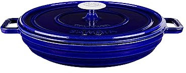 Sallys 'Samira' Deluxe Gusseisentopf - Robustes und Hochwertiges Kochjuwel für Perfektes Garen - für 2,2 Liter Inhalt, für alle Herdarten und ofenfest bis zu 250 Grad (Royal Blue Majolika)