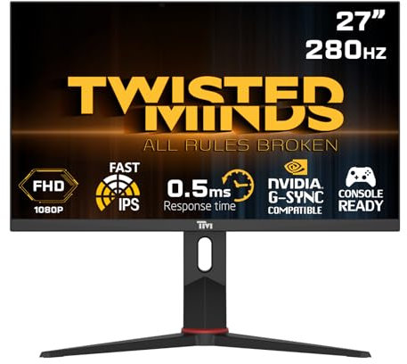 Twisted Minds 27 Inch Display Fast IPS Gaming Monitor - 1920 x 1080 FHD Resolution, 280 Hz Refresh Rate, 16:9 Aspect Ratio, 0.5ms Response Time - Black (TM27FHD280IPS)