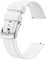 BISONSTRAP Flexible Bracelet Montre en Silicone 22mm, Bracelet pour Homme et Femme, Bracelets Connectée en Caoutchouc, Blanc avec Boucle Argentée