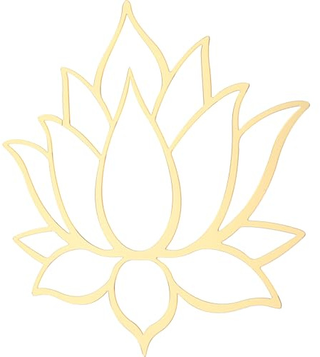 UPKOCH 3D Acrilico Loto Specchio Adesivo Murale Hindu Loto Yoga Mandala Arte Tribale Adesivi Rimovibili Adesivi Murali Per Camera Soggiorno Decorazione Dorata