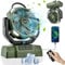 Camping Fan with LED Light, Auto-Oscillating Desk Fan with Remote & Hook, 10000mAh Rechargeable Battery Operated Tent Fans as Power Bank, 4 Speeds 4 Timers for Camping Jobsite Hurricane Emergency