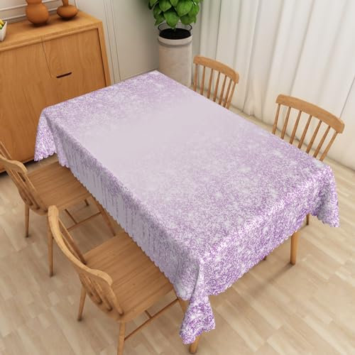 Tischdecke Weihnachten Lila Pflegeleicht Mit Saum, Tischtuch Tisch Decke Abwaschbar Und Bügelfrei, Abwaschbar Schmutzabweisend