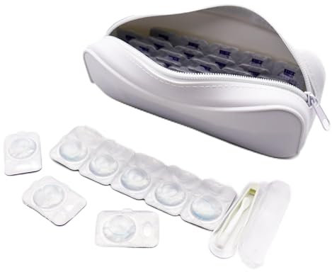 VORDRASSIL Contact Lens Case, Daily Contact Lens Organizer, Clear Plastic Box for All Brands, Holds 70 Lenses