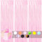 3pcs Tinsel Curtain Pastel Pink Foil Door Curtain Party Backdrop,3.2x6.5ft Foil Fringe Curtain Party Streamers Shimmer Curtain Backdrop Decorations for Girls Birthday Unicorn Mermaid Easter Party