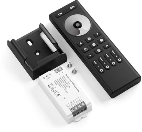 FCOB 5050SMD COB DIM C01RF 2.4G RF Steuergerät&RC01RFB Fernbedienung Controller Kit 4 Zonen RF 2.4GHz drahtlose Gruppensteuerung PWM Einfarbige(+V -V) 2pin LED Streifen Licht DC5V DC12V DC24V