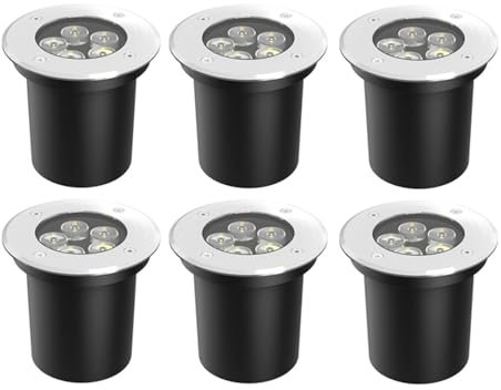 LGJEGD Landschaft Licht 5W IP67 Outdoor LED Boden Weg Bodenlampe, 6 Pack Garten begraben Licht (Color : Yellow light, Size : 110-240v)