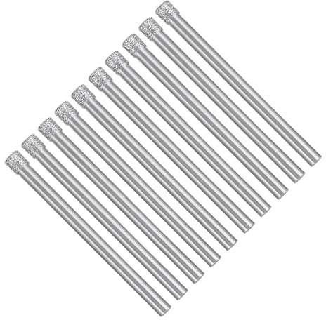 CoCud Diamond Drill Bits, 4mm Cutting Diameter, Nickel-plated Coating Diamond Core Drill Hole Saws - (Applications: for Glass Precision Drilling Bits Tools), 10-Pieces