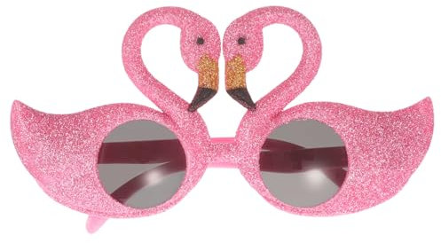 TENDYCOCO Lunettes De Flamant Rose À Paillettes Décorations De Fête D'anniversaire Lunettes Tropicales Hawaïennes Nouveauté D'halloween Lunettes Pour Déguisements Festivals De Plage