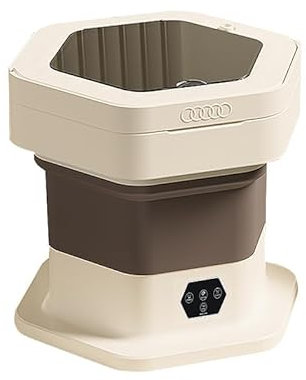 Tragbare Mini-Waschmaschine, Kleine Waschmaschine, Camping-Waschmaschine, Schleuder, Faltbare Waschmaschine, Billige Waschmaschinen füR UnterwäSche, Socken, Babykleidung, Reisen, Camping (Khaki)