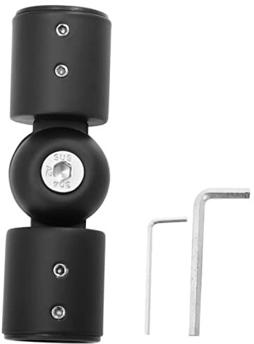 ABOOFAN Connettore Angolare per Asta per Tende in Acciaio Resistente all Usura Nero Staffa per Giunzione Angolare da 90 Gradi Adatto per Finestre e Interni