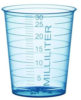 Medicalcorner24 Einmal-Medizinbecher, 30ml, 80St, blau, Schnapsbecher, Medikamentenbecher
