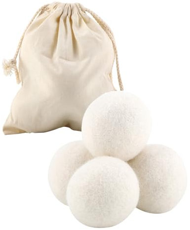 Lot de 6 boules de coton pour sèche-linge - Réduction statique - Balles de séchage - Adoucissant - Réduit les plis des vêtements et économise du temps de séchage