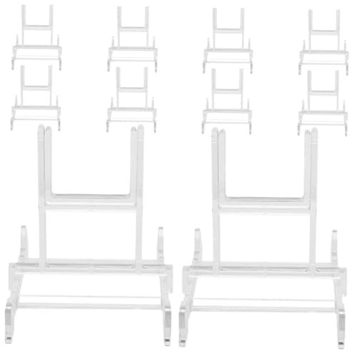 Alipis Lot de 10 Supports de Présentation en Plastique pour Assiettes Chevalets Hauteur Réglable pour Présentation