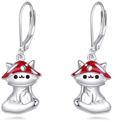 Fuchs/Flamingos/Libellen/Kolibri/Katze/Bären/Eule/Faultier/Frosch Ohrringe für Damen Sterling Silber 925 Hängend Schmuck Niedliches Geschenk für Damen