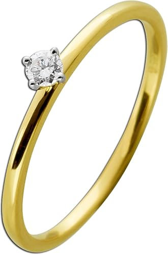 Ch.Abramowicz Vorsteckring Gelbgold 585 14K Solitär Diamant 0.08ct W SI 17