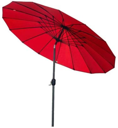 KXWOQ3ED 250 cm Shanghai Gartenschirm, Tischschirm mit Kurbel und Neigung, Runder Sonnenschirm mit Aluminiummast, UV-Schutz Polyesterfaser Schirmdach