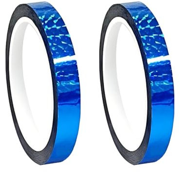 Qrity 2 Rouleaux 10 mm x 50 m Ruban Adhésif Décoratif, for Bricolage, Artisanat, Emballage, Décoration, Mariage, Bleu