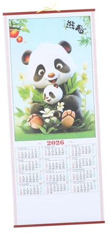 OSALADI Hängender Wandkalender im Faux-rattan Design Traditioneller Chinesischer Neujahrs-kalender für Gestaltung von Wohnräumen Feier Des Pferde