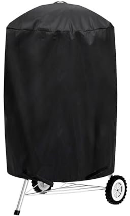 Kleine Grillabdeckung für Outdoor-Grill, wasserdicht, UV- und lichtbeständig, für Weber 55,9 cm Holzkohle-Kugelgrill, runder Kugelgrill (45,7 cm/schwarz)