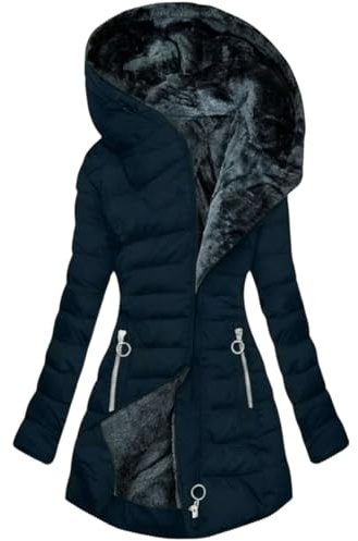 SCBFDI Parka Femme Long Sleeve Classique Gala Veste Doudoune École Longue | Comfy A Capuche Fille Zippé Solid Cintré
