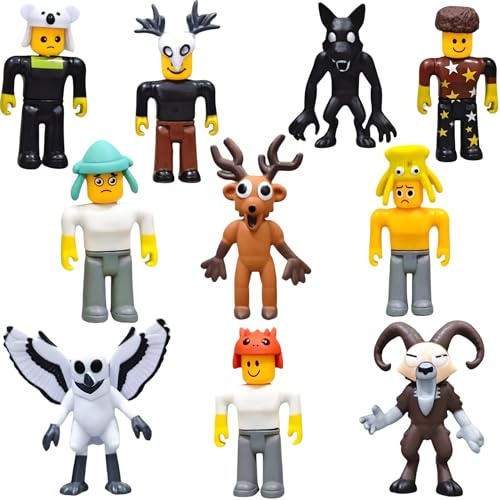Lemoneon 99 Nights in The Forest Action Figure Toys 10 Pcs - Cervo Gufo Lupo Ram e altri - Collezione per gli appassionati di videogiochi
