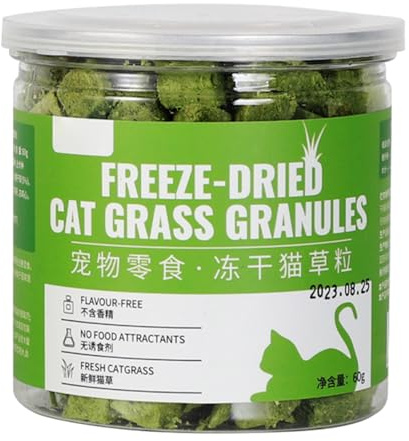 PANGBOER Naturgras für Katzen Katzen Pflege Kauen Lecken Haarballkontrolle gefriergetrocknetes Gras