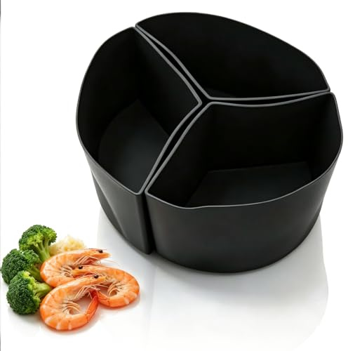 3-in-1 Slow Cooker-Einsätze, wiederverwendbare Silikon-Einsätze, 6 Quart Oval Separator-Einsatz, Geschirrspüler sicheres Küchenutensilien zum Kochen und einfache Reinigung